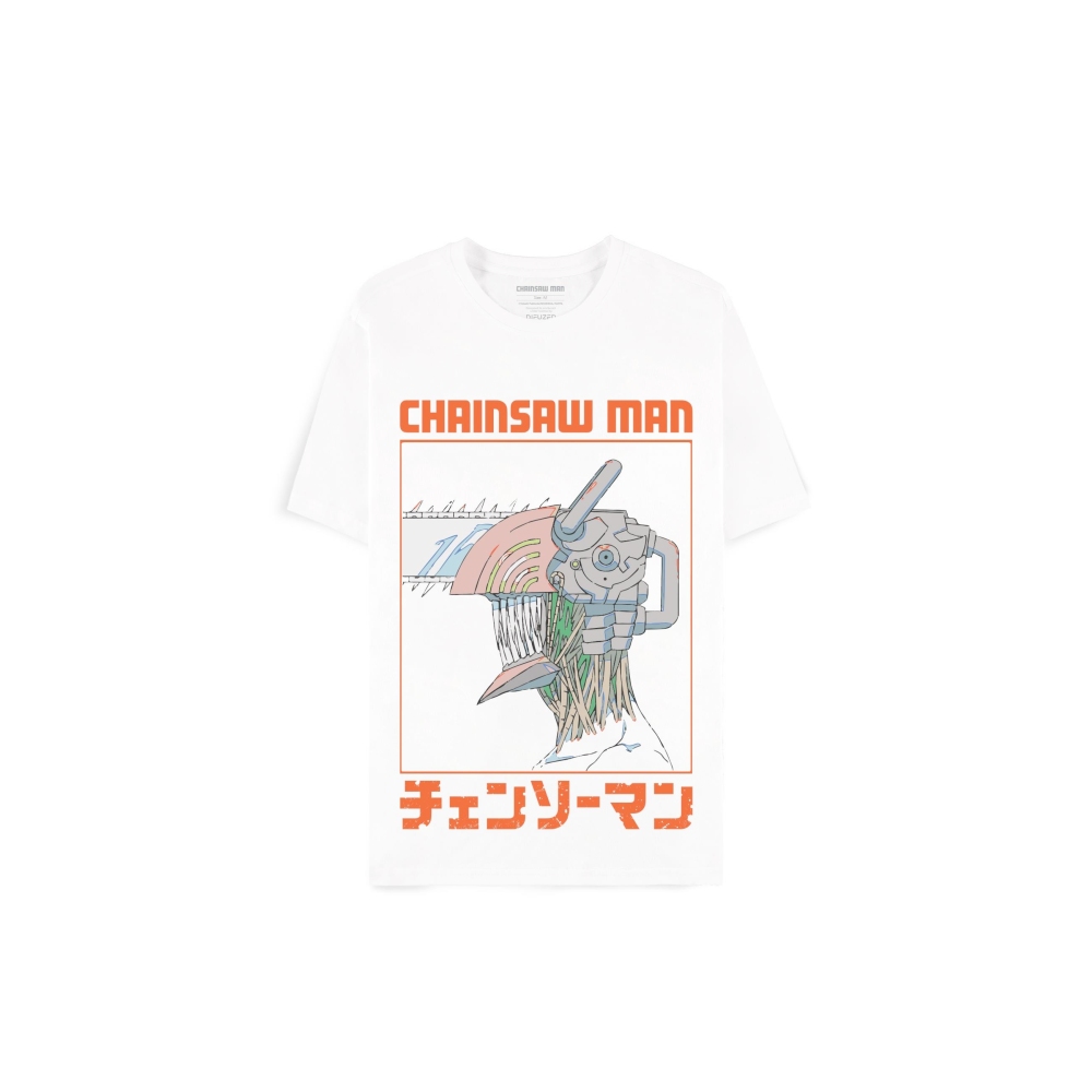 Chainsaw Man - Three Tone Chainsaw Mens Tshirt - White